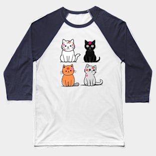 Cat Kisses - Cute Cat Lipstick Design Baseball T-Shirt